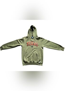 New Men’s Riddell Athletics Texas Longhorns NCAA Olive Green Hoodie Sweater